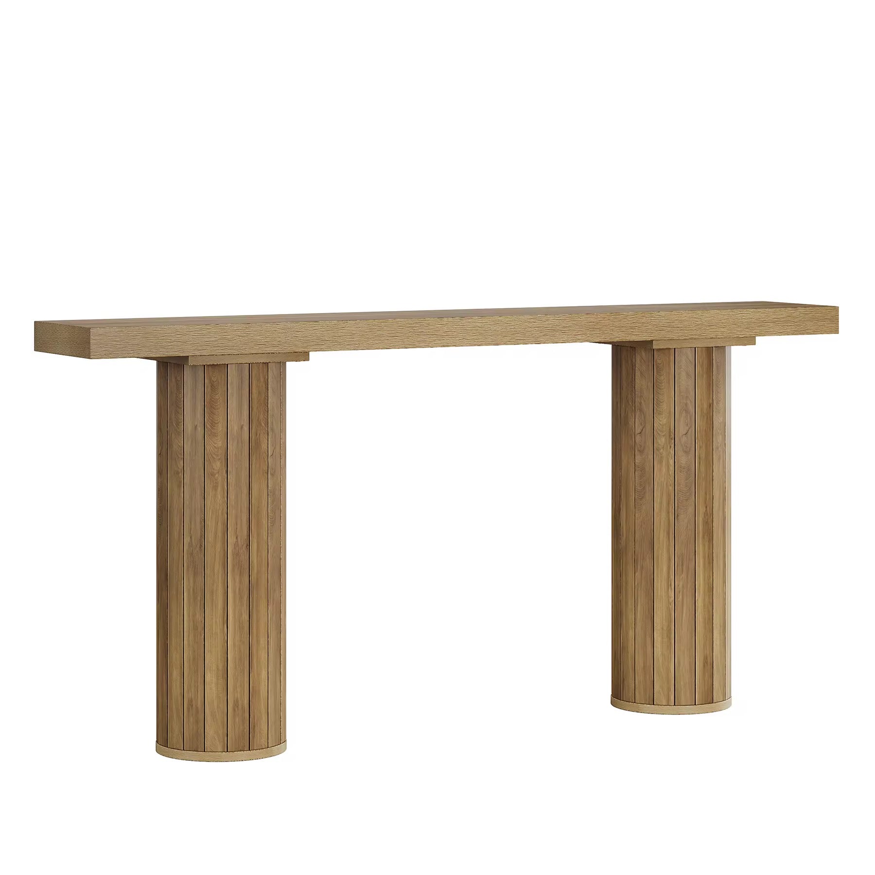 Table console extra longue de ferme de 63 pouces, table de canapé rectangulaire en bois derrière le canapé
