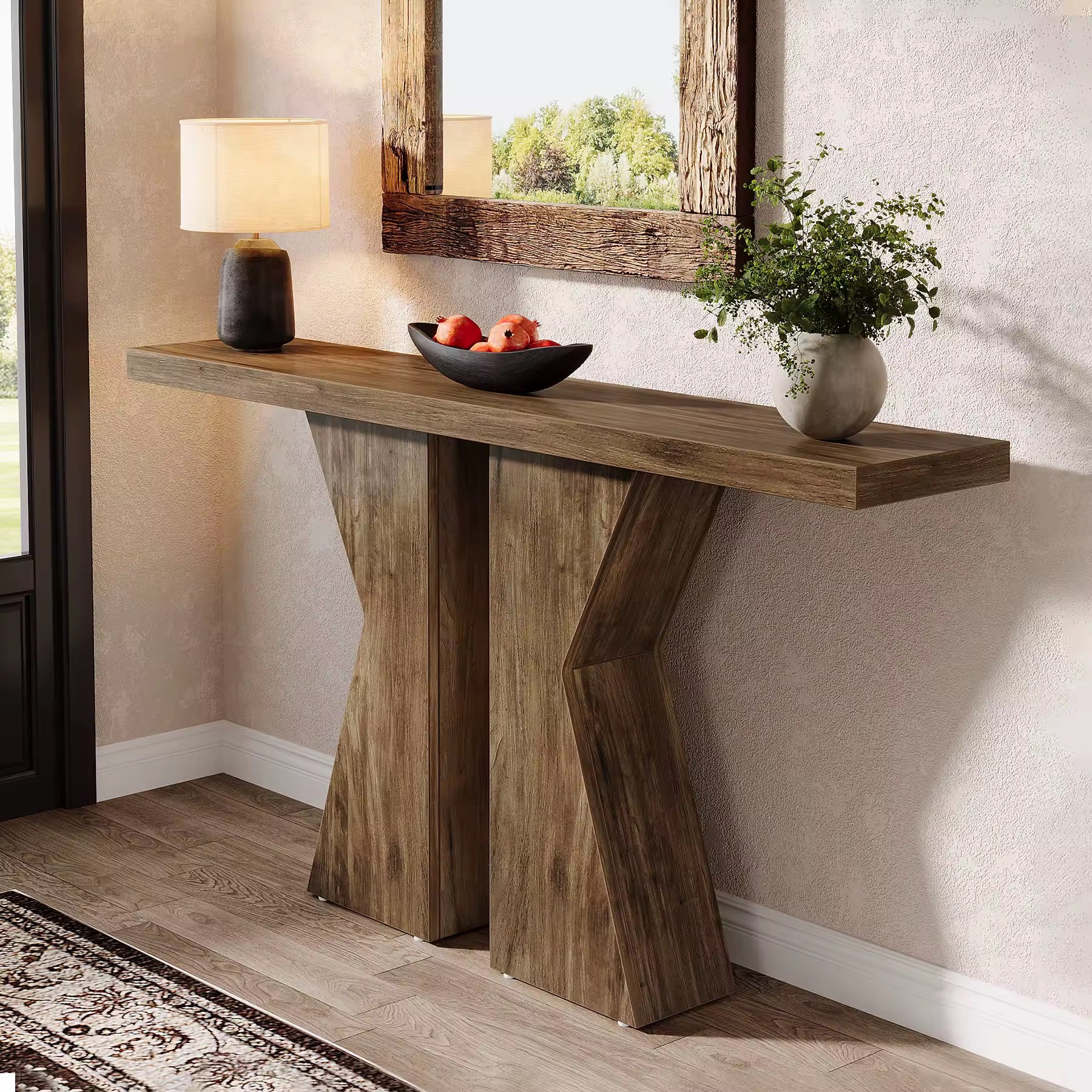 Meuble de console en bois table d’entré étroit décor à la maison