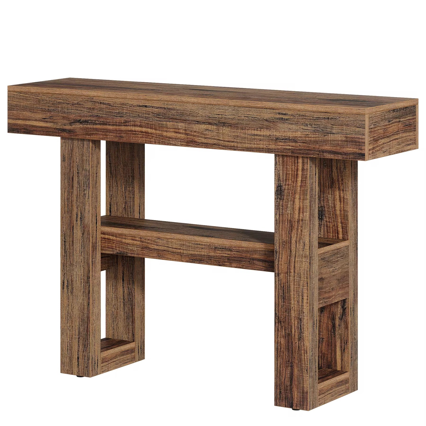 Table console ferme de 41.34 pouces table de canapé étroite à 2 niveaux derrière le canapé