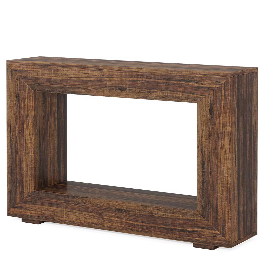 Entrée meubles moderne accent antique rustique rétro bois rectangulaire géométrique couloir console table de 120 cm
