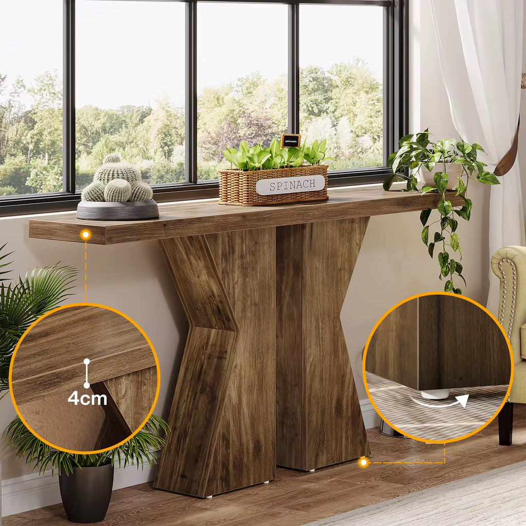 Meuble de console en bois table d’entré étroit décor à la maison