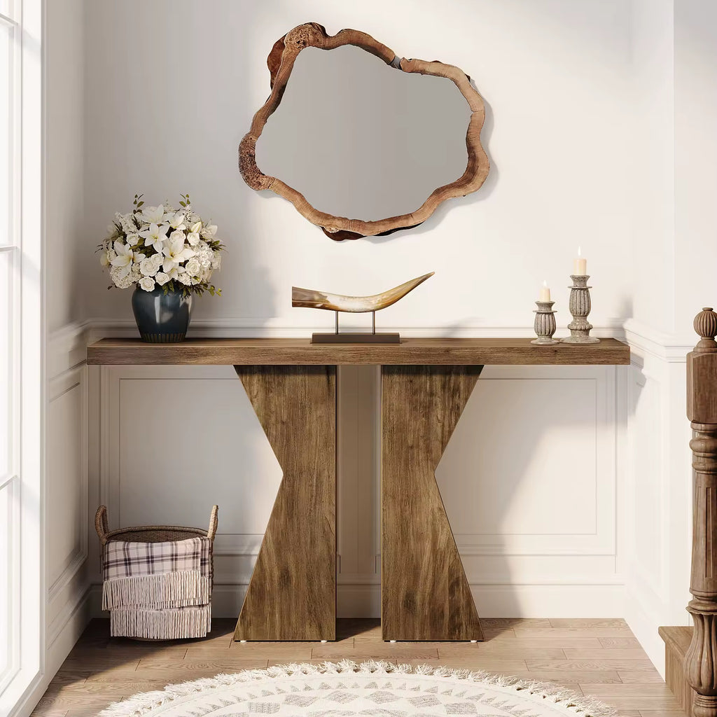 Meuble de console en bois table d’entré étroit décor à la maison